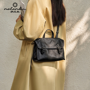 NALANDU纳兰杜包包女款2025新款邮差包女斜挎包真皮女包复古手提