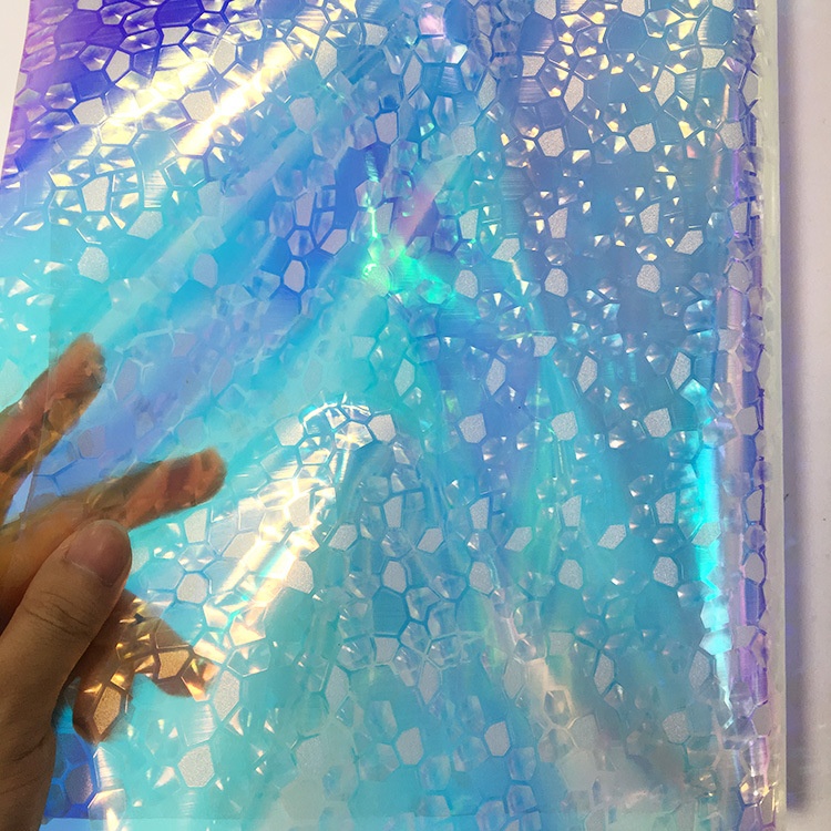 压纹TPU幻彩面料 0.5mm透明镭射幻彩TPU薄膜 手袋箱包料 厂家直销