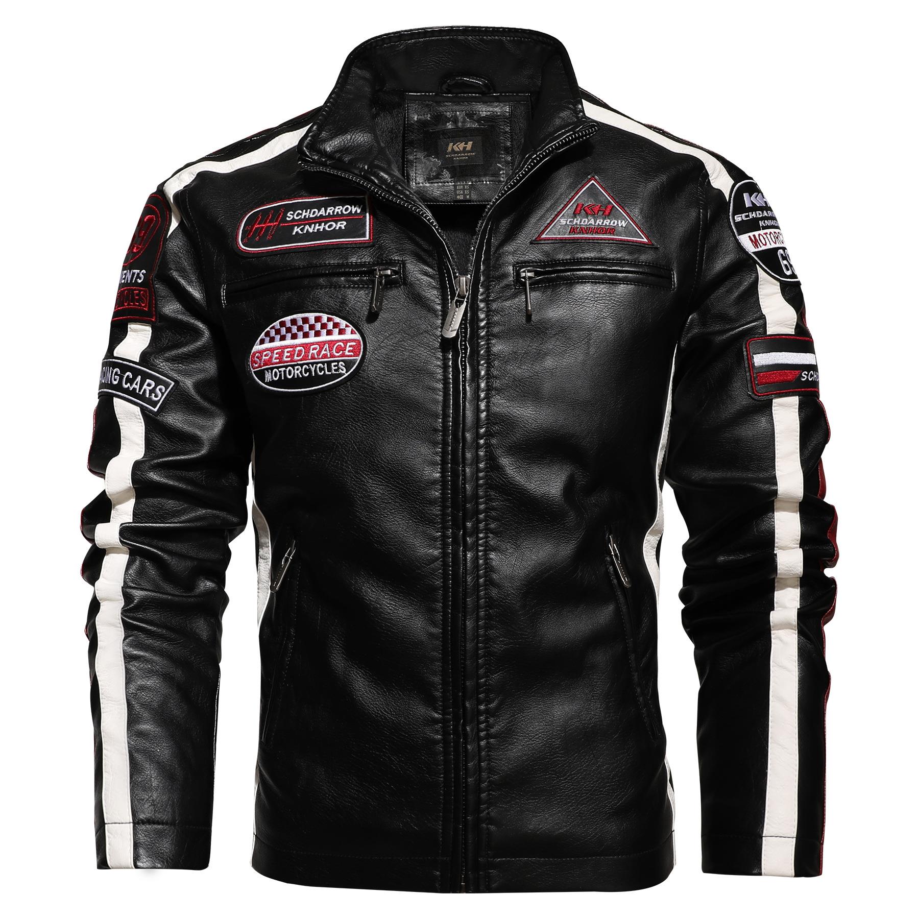 New leather jacket men's motorcycle suit leather jacket