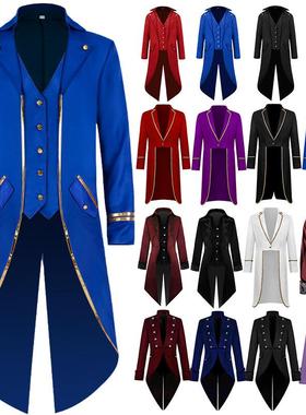 Men's clothing, red tailcoat, dance dress trend