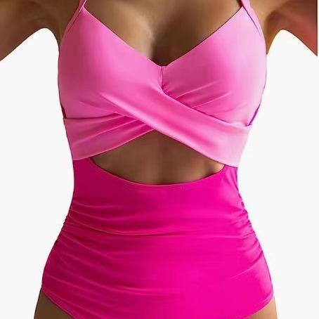 One piece soft bag cross swimsuit back strap bikini tight