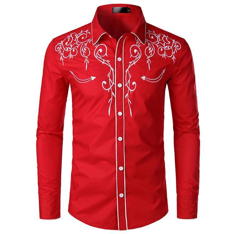 Men's outerwear, embroidered shirt, Western style shirt,