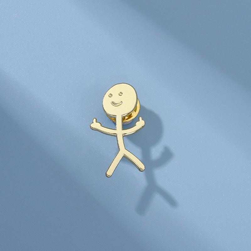 火柴人鄙视创意胸针男女闺蜜金属徽章包包衣服配饰可爱胸章小饰品