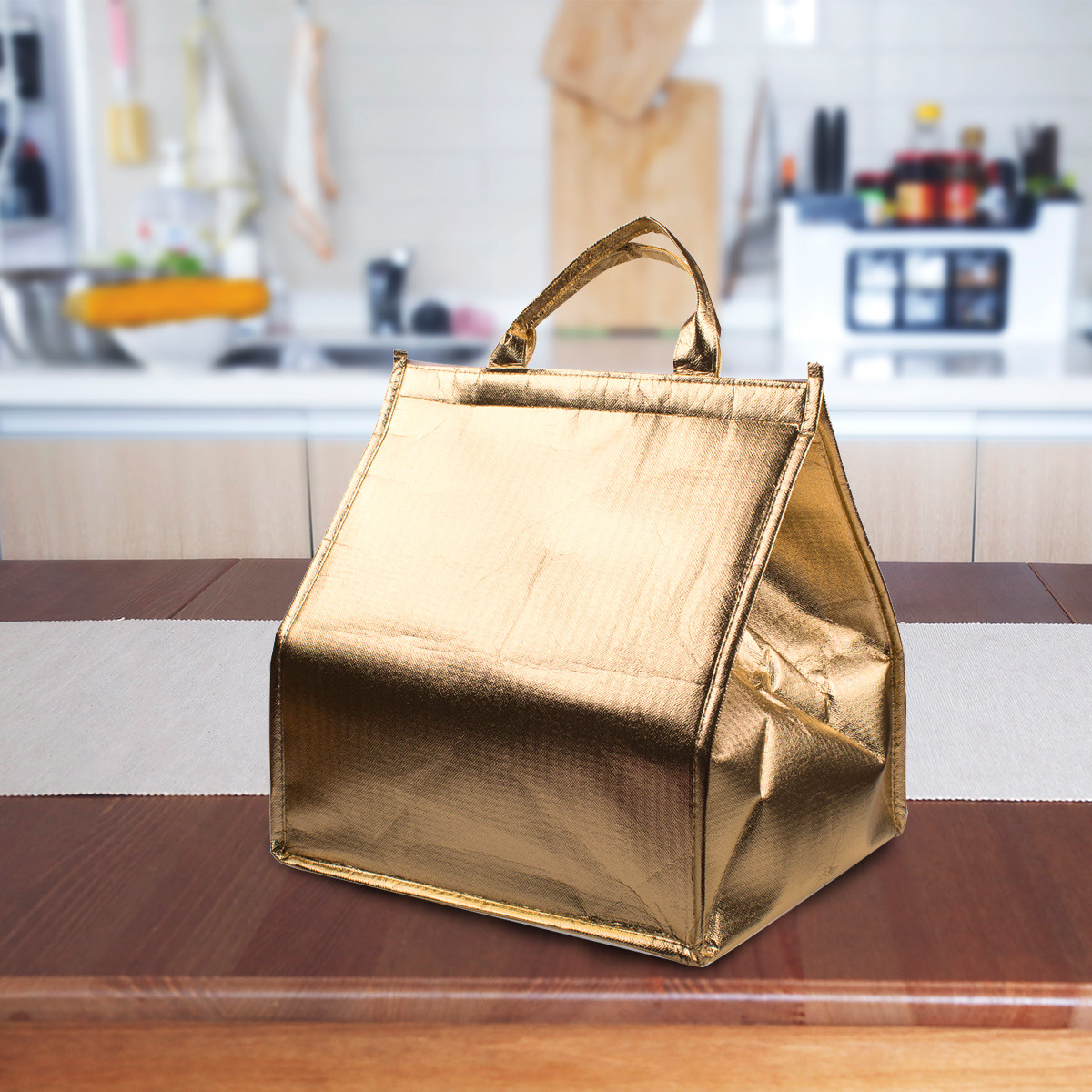 黄百吉保温袋手提便携式蛋糕外卖冰淇淋奶油保冷袋铝箔包放8/10寸