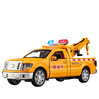 合金皮卡救援拖车玩具车