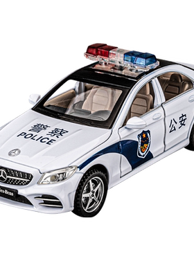 六开门合金警车玩具声光大号
