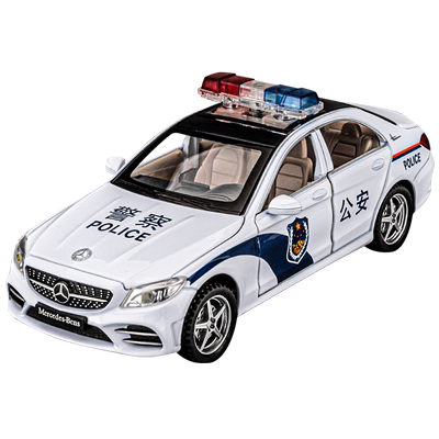 六开门合金警车玩具声光大号