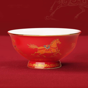总台文创2026马年春晚福骏呈祥骨瓷碗礼盒套装伴手礼摆盘新年礼物
