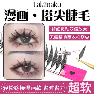 塔尖漫画假睫毛一体成型嫁接漫画款柔软舒适哑光美睫店专用眼睫毛