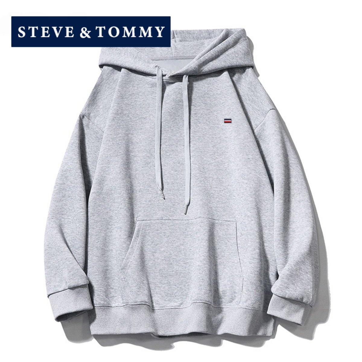 STEVE TOMMY史蒂夫汤米连帽休闲卫衣男秋冬季新款宽松印花长袖T恤