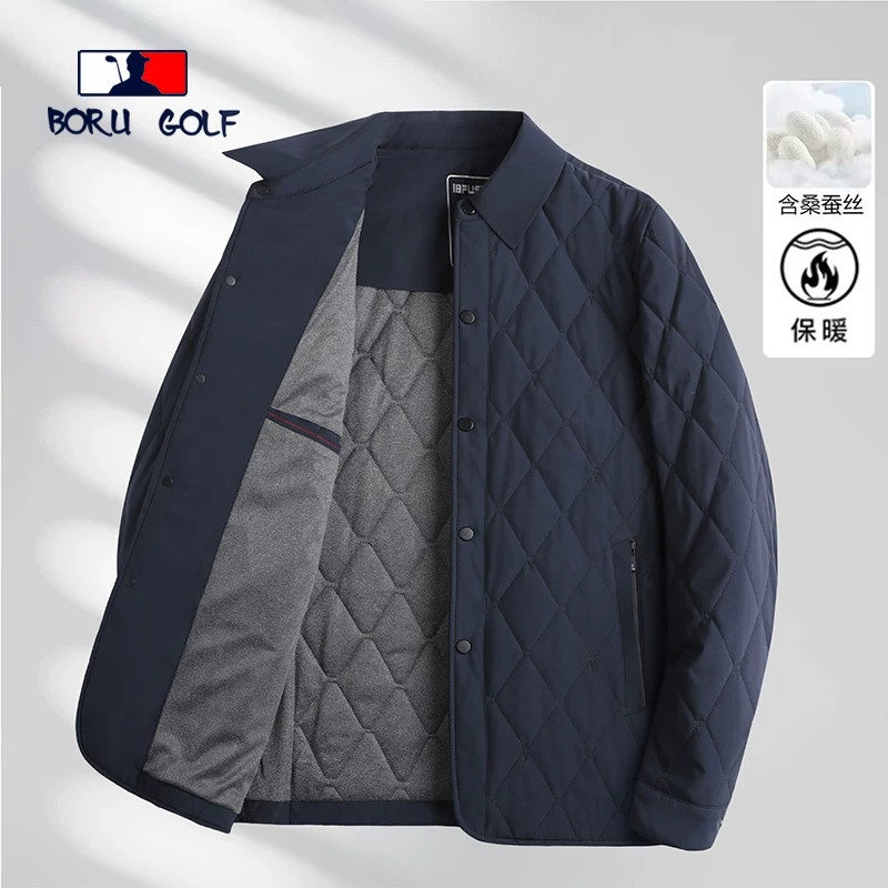 BORUGOLF翻领棉服男外套秋冬款
