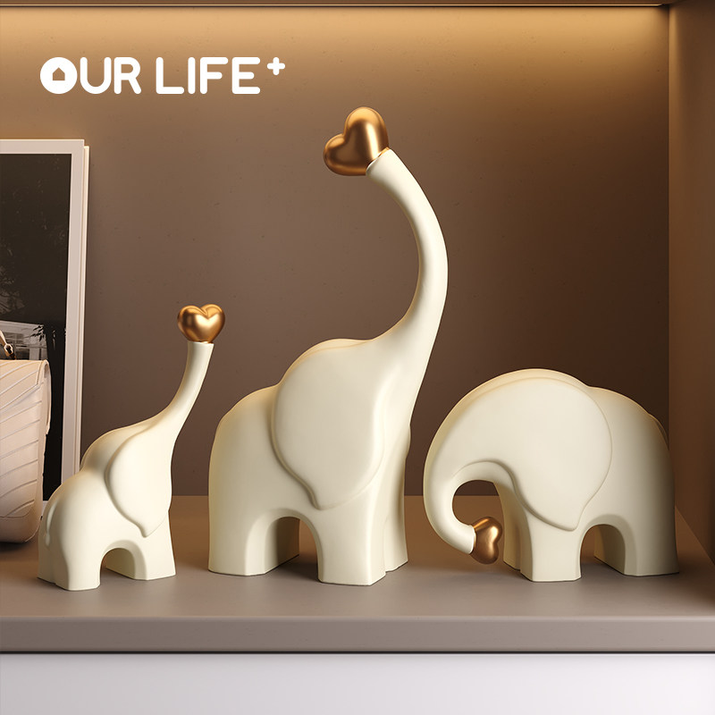 一家三口大象摆饰相亲相爱客厅现代简约陶瓷玄关酒柜家居装饰品,3C数码配件,USB多功能数码宝,淘宝优惠券,粉丝福利购,淘宝优惠卷