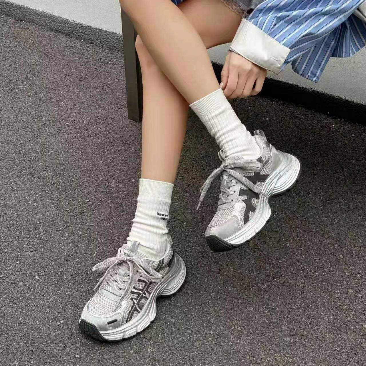 c女鞋单鞋26新款厚底休闲鞋老爹鞋皮网结合时尚百搭舒适潮鞋耐磨,女鞋,老爹鞋,淘宝优惠券,粉丝福利购,淘宝优惠卷