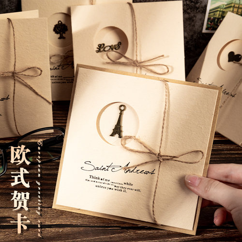 复古贺卡立体祝福小卡片