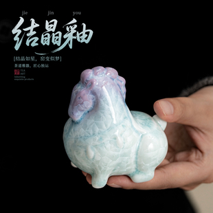 蕴华堂结晶釉小马桌面小摆件轻奢高档家用装饰乔迁礼物节日送礼