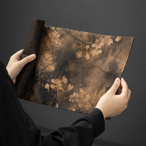 蕴华堂 国风复古茶席 香云纱双面干泡桌旗桌布中式禅意茶垫茶壶垫