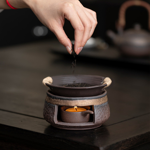 粗陶日式烤茶炉陶瓷焙茶炉茶叶提香器蜡烛加热温茶炉温茶器熏香炉