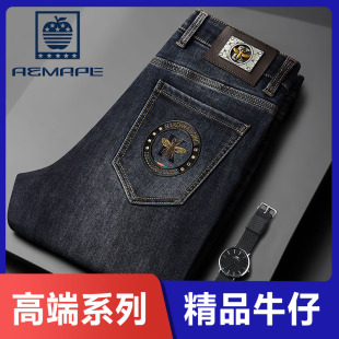 AEMAPE爱曼普品牌高端男士牛仔裤商务休闲中年轻奢父亲爸爸男裤潮