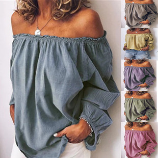 linen long sleeved One cotton women shirt collar