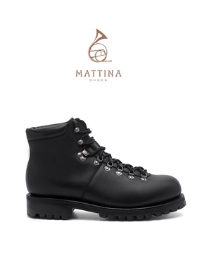 MATTINA2025年秋冬新款正装皮靴手工固特异工艺橡胶大底防滑耐磨