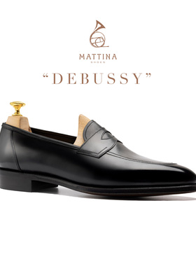 Mattina Debussy真皮博物馆皮固特异一脚蹬皮底乐福鞋正装皮鞋