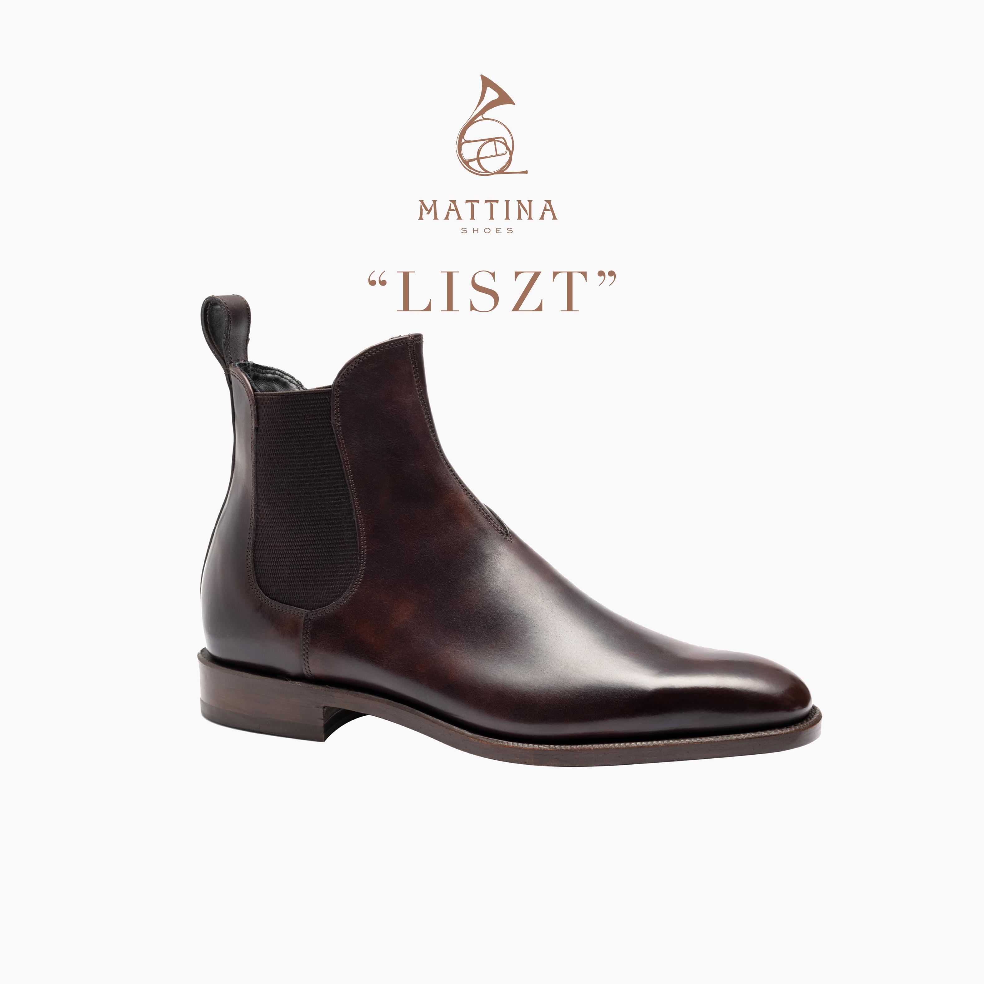 博物馆皮真皮大底切尔西靴