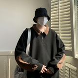 港风秋装新款华夫格方领拼接大码卫衣WX920P55控78，男装卫衣，电商A018