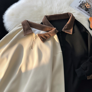 WX920/P55 春装新款华夫格拉链polo衫大码卫衣男,男装卫衣,电商A018