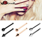 热波穿刺钛钢爱心星星梅花耳钉小耳朵钉耳骨钉耳棒迷你鼻钉鼻环