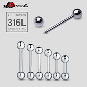 钛钢基本款 朋克耳钉耳骨钉耳桥舌环 长杆舌钉饰品穿孔多用欧美个性