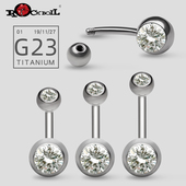 F136穿刺饰品出口品质真纯钛合金脐钉肚脐环肚脐扣肚脐钉钛钢脐环