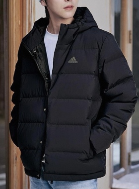 Adidas/阿迪达斯官方正品2025男士经典连帽运动保暖羽绒服KE5404