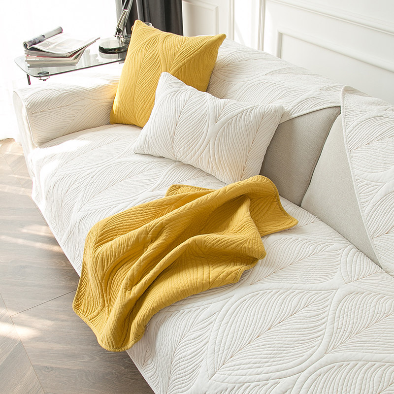 北欧简约全棉沙发垫四季通用防滑坐垫子纯棉现代盖布皮沙发套罩巾