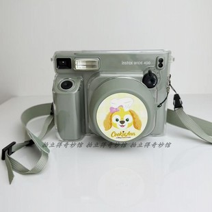 适用富士拍立得wide400镜头盖 相机保护壳透明保护水晶壳背带肩带