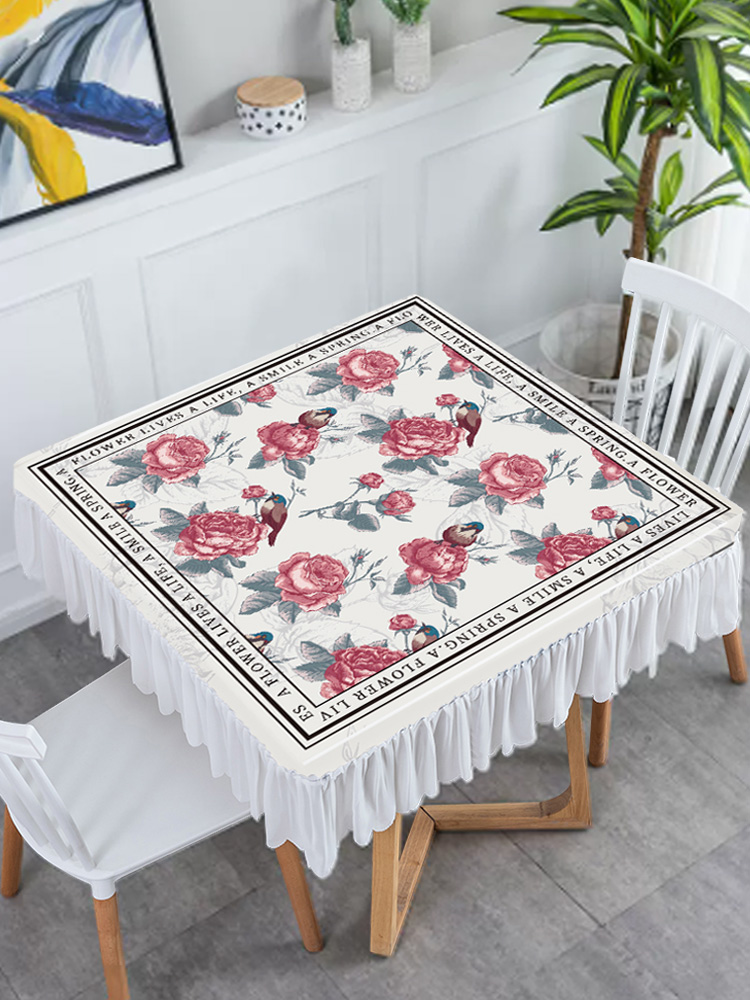 方桌桌布正方形桌布家用茶几罩套餐桌布轻奢高级感防水方桌布新款