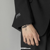 星体缠绕黑钻手链男女百搭小众设计轻奢高级感情侣手饰潮钛钢