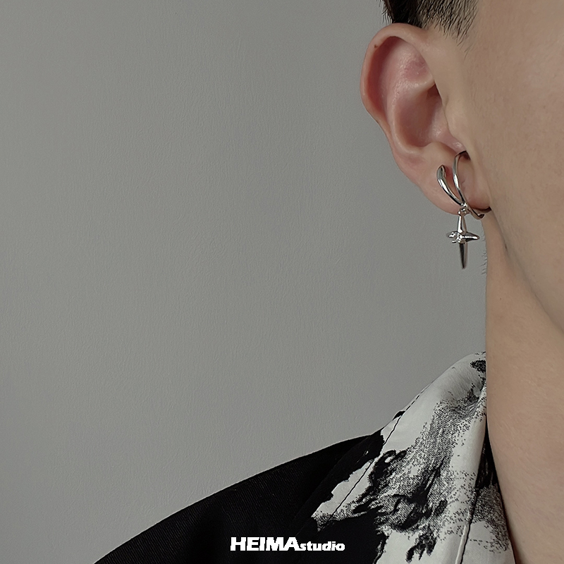 星芒吊坠耳骨夹男高级感无耳洞