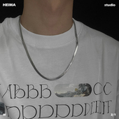 日系扁平细蛇骨项链叠戴男生士锁骨小众轻奢高级感配饰品夏季 长款