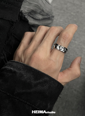 原创墨影系列纯银戒指男