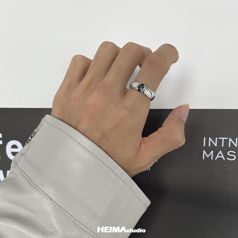 原创设计斜纹项链戒指男