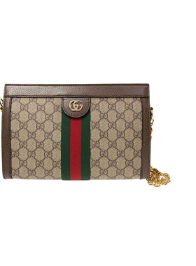 Gucci/古驰Ophidia红绿条单肩链条包信封包