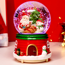 创意儿童圣诞小礼物装 饰品摆件水晶球桌面布置平安夜音乐盒八音盒