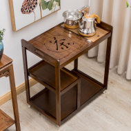 Di Động Bàn Trà Hộ Gia Đình Nhỏ Trà Xe Ấm Siêu Tốc Tích Hợp Đá Vàng Đen Xe Trà Gỗ Chắc Chắn Bánh Bàn Trà Ban Công bàn Trà bàn trà thấp