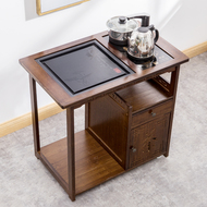 Bàn trà di động, xe đẩy trà, tủ trà gia đình đơn giản, bàn trà nhỏ gỗ nguyên khối, khay trà Kung Fu, bàn trà, bàn trà đá vàng đen bàn trà sắt