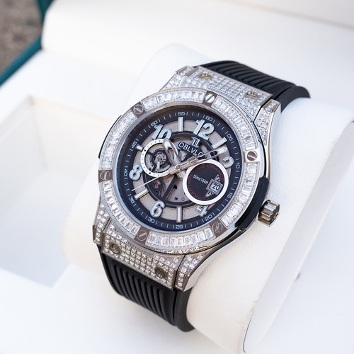 OBLVLO新款满钻多功能机械腕表