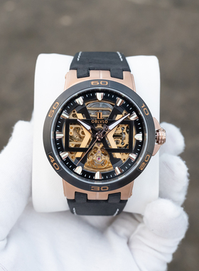 法国OBL欧宝罗时尚机械军表全自动机械手表男户外越野镂空手表UM