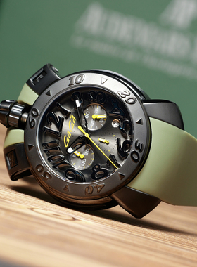 GAGA MILANO手表轻奢腕表时尚个性计时石英机芯大表盘运动手表男