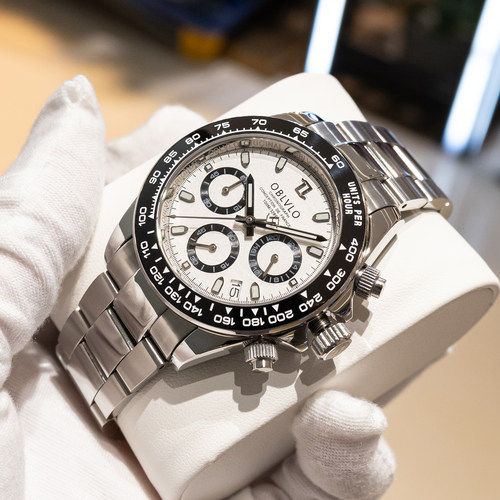 OBLVLO熊猫迪陶瓷圈石英表