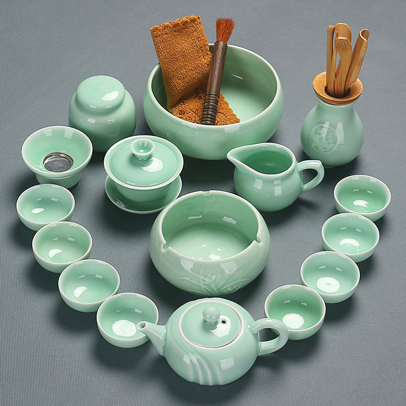 青瓷组合功夫茶具套装小清新竹