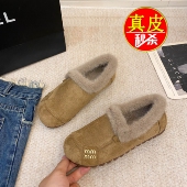 品牌撤柜雪地靴女2025冬季 一脚蹬防滑毛毛鞋 新款 加绒加厚保暖棉鞋